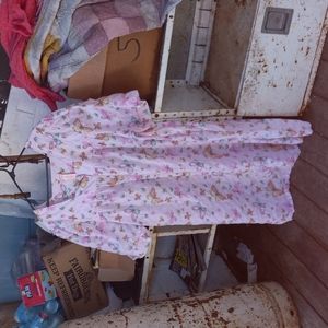 Secret treasures size 3x plus women's pink butterfly print zip up night gown